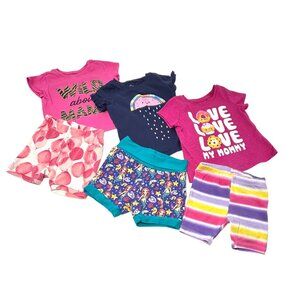 Baby Girls -Outfits -‎ 3 Shorts and 3 Shirts - Size 18-24 M